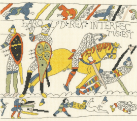 BORDUURPAKKET BAYEUX TAPESTRY - THE DEMISE OF KING HAROLD - BOTHY THREADS