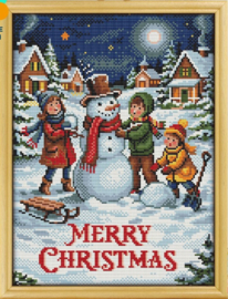 Borduurpakket Awesome Pattern Studio -  Snowy Christmas Day - Sneeuwachtige Kerstdag (full)