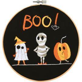 Borduur kit met borduurring Halloween (vrij borduren)