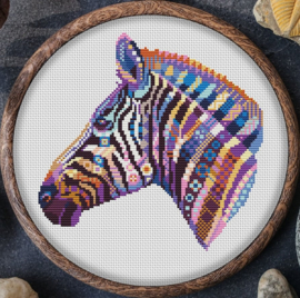 Borduurpakket Mandala Zebra - 568 - Awesome Pattern Studio