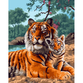H169 - Tiger with Cub - Tijger met jong