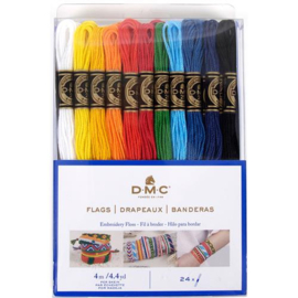 DMC MOULINÉ PACK FLAGS/BANDERAS - 24 STRENGEN (4mtr per streng)