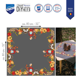 Tafelkleed Egel en roodborstje - 80 x 80 cm - PN-0211004
