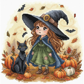 131 - Borduurpakket AVA Stitch - Little Autumn Witch - Kleine Herfst Heks