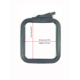 Nurge rechthoekige borduurring, 1️⃣ 9,5 cm x 11 cm, ANTRACIET