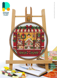 Borduurpakket Awesome Pattern Studio -  Christmas Bakery Window - Kerst Bakkerraam