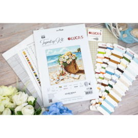 B735 Borduurpakket Luca-S - Azure beach - Azuur Strand
