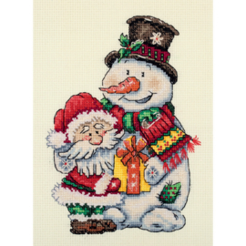Borduurpakket Snowman And Santa Claus - PANNA