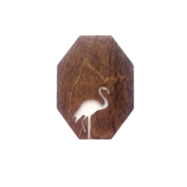 Houten Naaldendoosje Flamingo