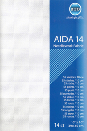 BORDUURSTOF AIDA 14 COUNT - WHITE - RTO