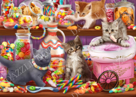 LDS-7024 Candy Cats - Diamond Painting - Letistitch (75 x 55)