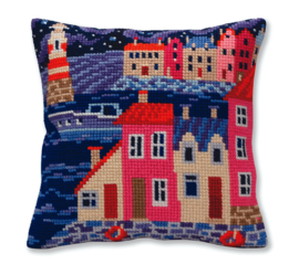 5386 KUSSENBORDUURPAKKET NIGHT HARBOR  - COLLECTION D'ART