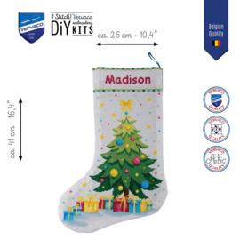 Borduurpakket Vervaco - Christmas stocking kit Kerstboomwensen - PN-0246748