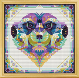 Borduurpakket Mandala Stokstaartje - 573-1 - Awesome Pattern Studio