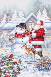 Borduurpakket LETI 8015 Snowman and Santa