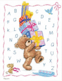 Borduurpakket - Beertje Popcorn - ABC Ooh....Kadootjes - Vervaco