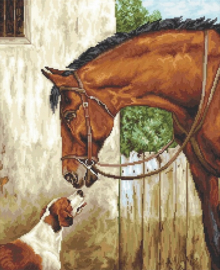 HUNTER AND FOXHOUND (petit point))