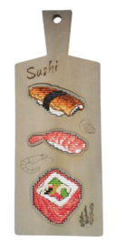 Borduurpakket op hout - Sushi Set - Kind Fox