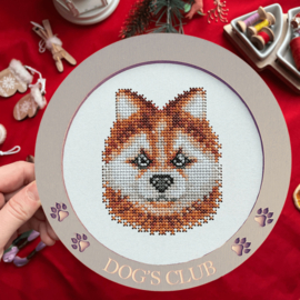 Borduurpakket op hout - Cute Dog - Schattige Hond - Kind Fox