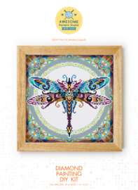 Diamond painting MANDALA Insecten LIBELLE