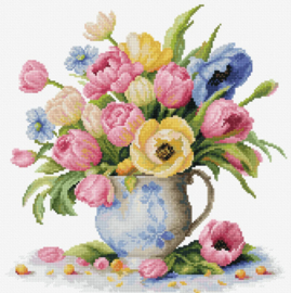 B7034 Borduurpakket Luca-S - Tulips Bouquet - Tulpenboeket