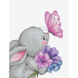 B1235 Borduurpakket Luca-S - Rabbit and Butterfly