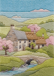 PLATSTEEK PAKKET LONG STITCH SEASONS - SPRING COTTAGE - DWD