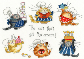 BORDUURPAKKET MARGARET SHERRY - THE CAT THAT GOT THE CREAM - BOTHY THREADS