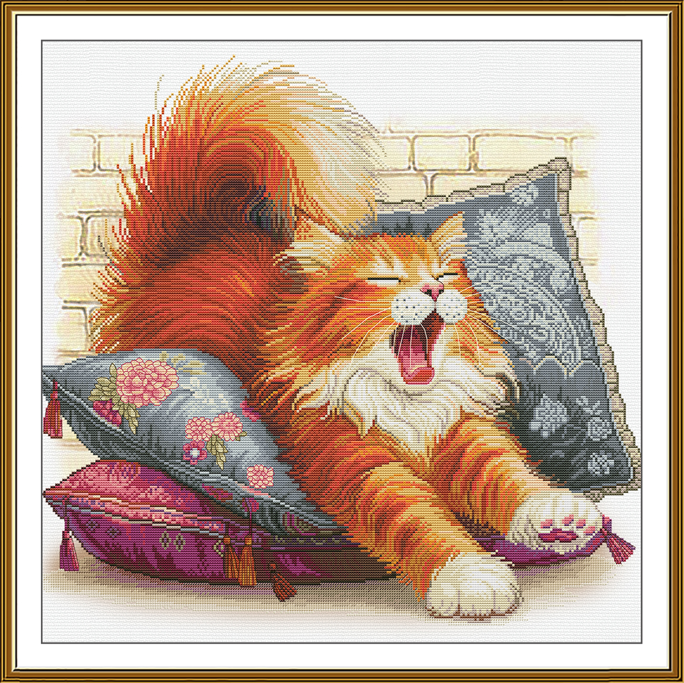 CP2343 Borduurpakket Nova Sloboda - Red haired Mascot - Roodharige Mascotte - bedrukte achtergrond
