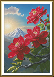 CP3414 Borduurpakket Nova Sloboda - Mountain Beauty - Schoonheid van de Bergen - bedrukte achtergrond