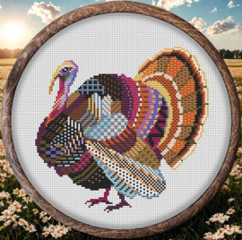 Borduurpakket Mandala Kalkoen - 311 - Awesome Pattern Studio