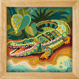 Diamond painting MANDALA Waterdier KROKODIL