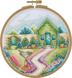 My Cross Stitch – Hoop kit – The Summer House (DMC garens)