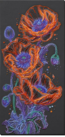 982 - KRALEN BORDUURPAKKET - Neon Poppies - Neon Klaprozen