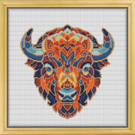 Borduurpakket Mandala Stier - 3295 - Awesome Pattern Studio