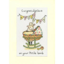 Borduurpakket Cockadoodle Cards - Little Lamb - Bothy Threads