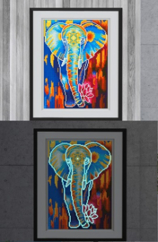 Mona Lisa - GLOW IN THE DARK - Olifant - diamond painting