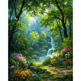 VA915 - Diamond Painting - Canvas op houten frame - Knus Plekje  - 30 x 40 cm