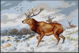 3567 - After Carl Deiker - Stags in the Snow - ORCHIDEA 40 x 60 (STRAMIEN)