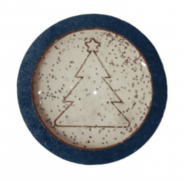 NEEDLEMINDER HOUT - KERSTBOOM - met glitter