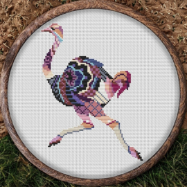 Borduurpakket Mandala Struisvogel - 313 - Awesome Pattern Studio