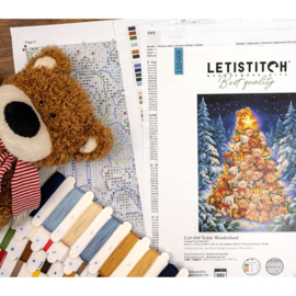 Borduurpakket LETI L10-008 - Teddy Wonderland - Teddybeer Wonderland - Leti Stitch
