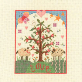 My Cross Stitch – Folk Art Counted Cross Stitch Kit – All Ewe Need Is Love (DMC garens)