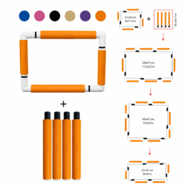 Nurge Borduur Snap Frame 18 cm extention oranje - kunststof borduurraam verlenging