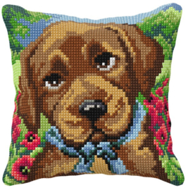 99106 KRUISSTEEK KUSSEN ORCHIDEA - Labrador Pup