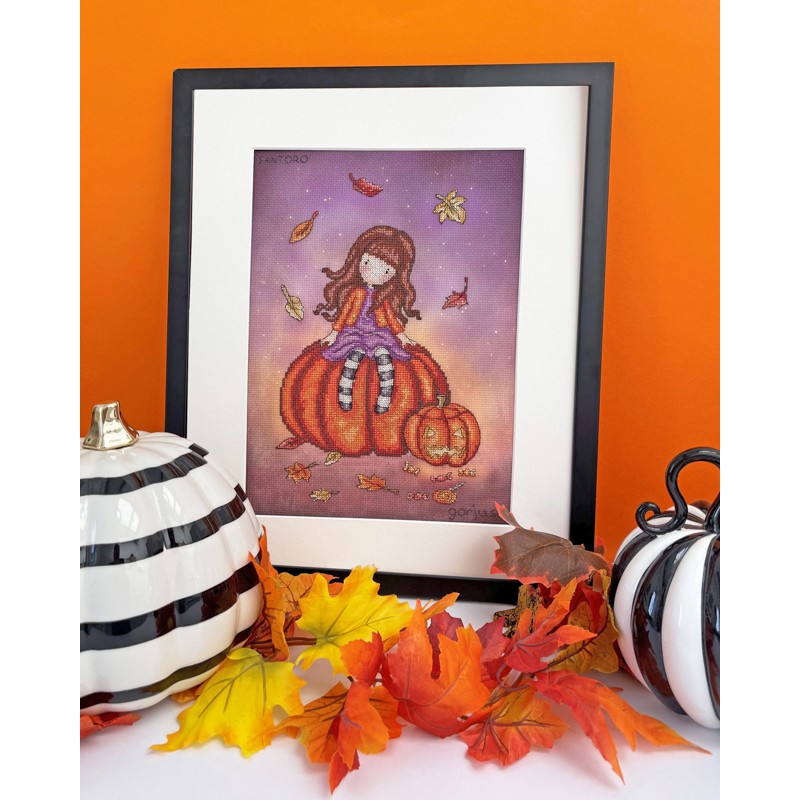 Bothy threads - Gorjuss - Pumpkin - Met geprinte achtergrond