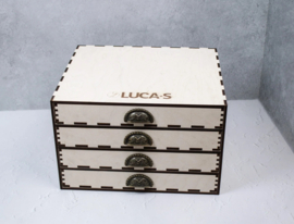 .Luca-S borduurgaren kast - 520 kleuren - met houten kaartjes op nummer gesorteerd