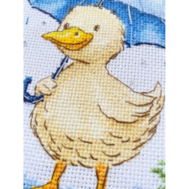 AHM-093 Borduurpakket ABRIS ART - Ducklings Walk - De Eend aan de Wandel