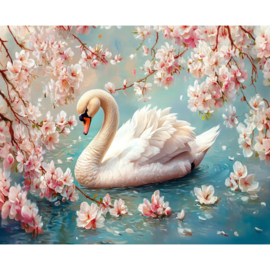 VA854 - DP - Canvas op houten frame - Zwaan - 30 x 40 cm
