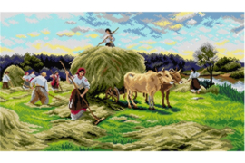 Voorbedrukt stramien After Mykola Pymonenko - Haymaking 40x70 cm